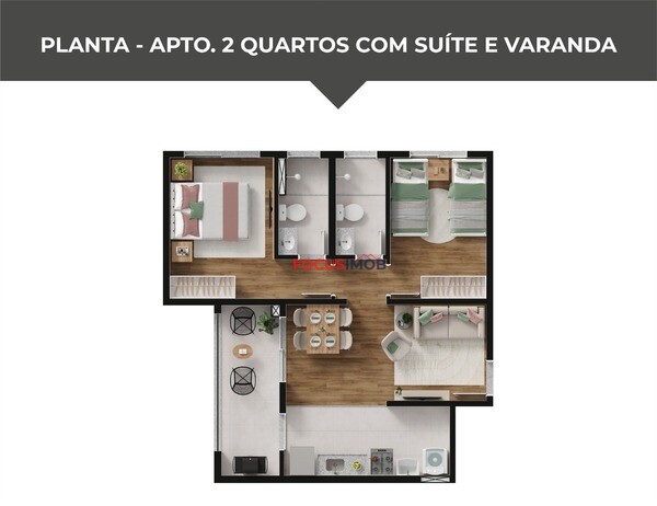 Você prefere um apartamento pronto ou um apartamento PERFEITO para você?- Portal Torres de Módena - 2 Andar