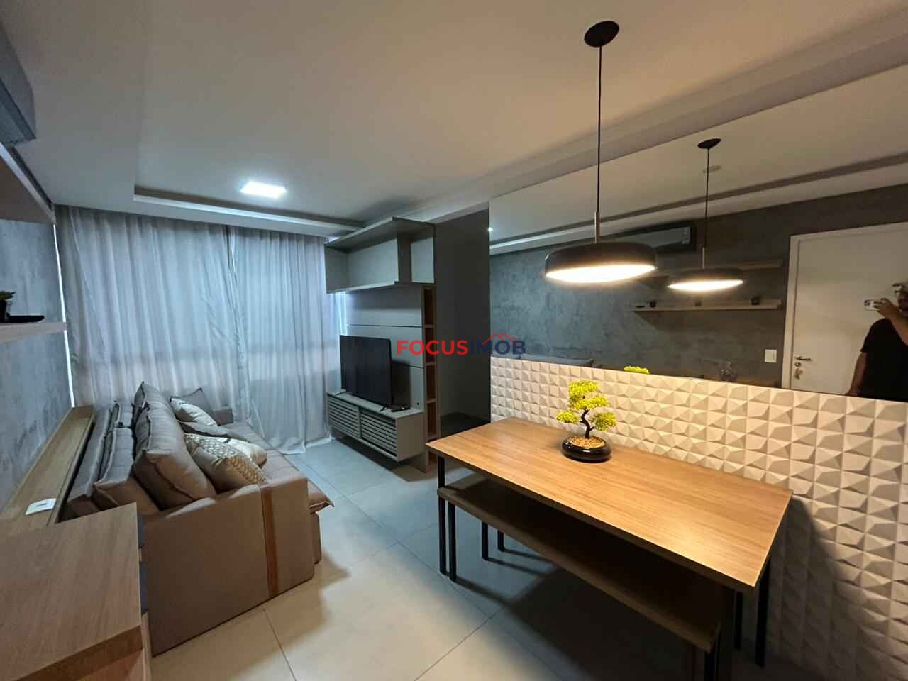 Apartamento Mobiliado para Alugar com 52 m², 2 Quartos e 2 banheiros, 1 Vaga coberta, R$2.500,00 Mensal